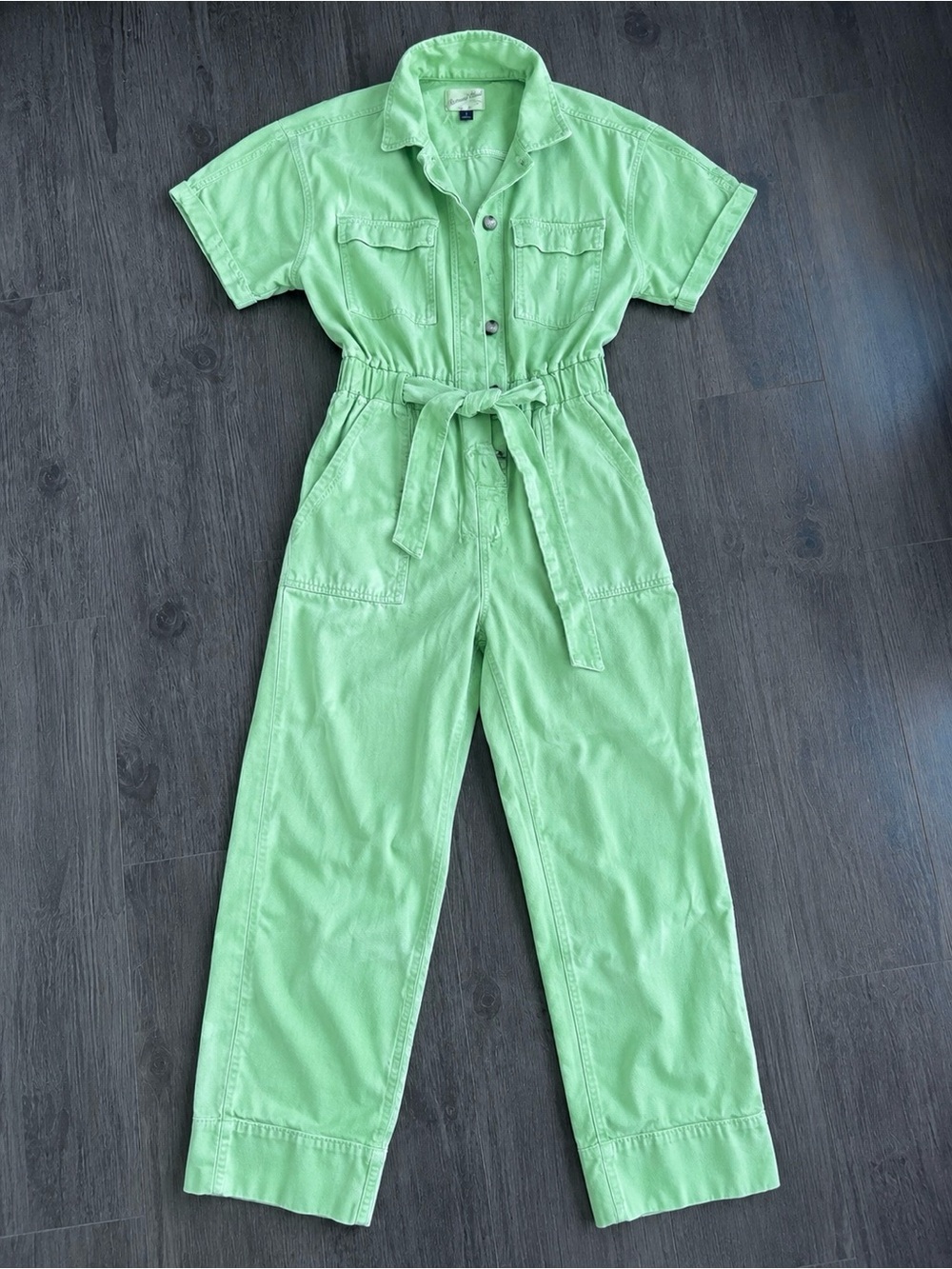 Universal Thread Mint Green Short-Sleeve Utility Jumpsuit
